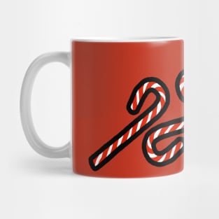 Five Christmas Candy Canes Mug